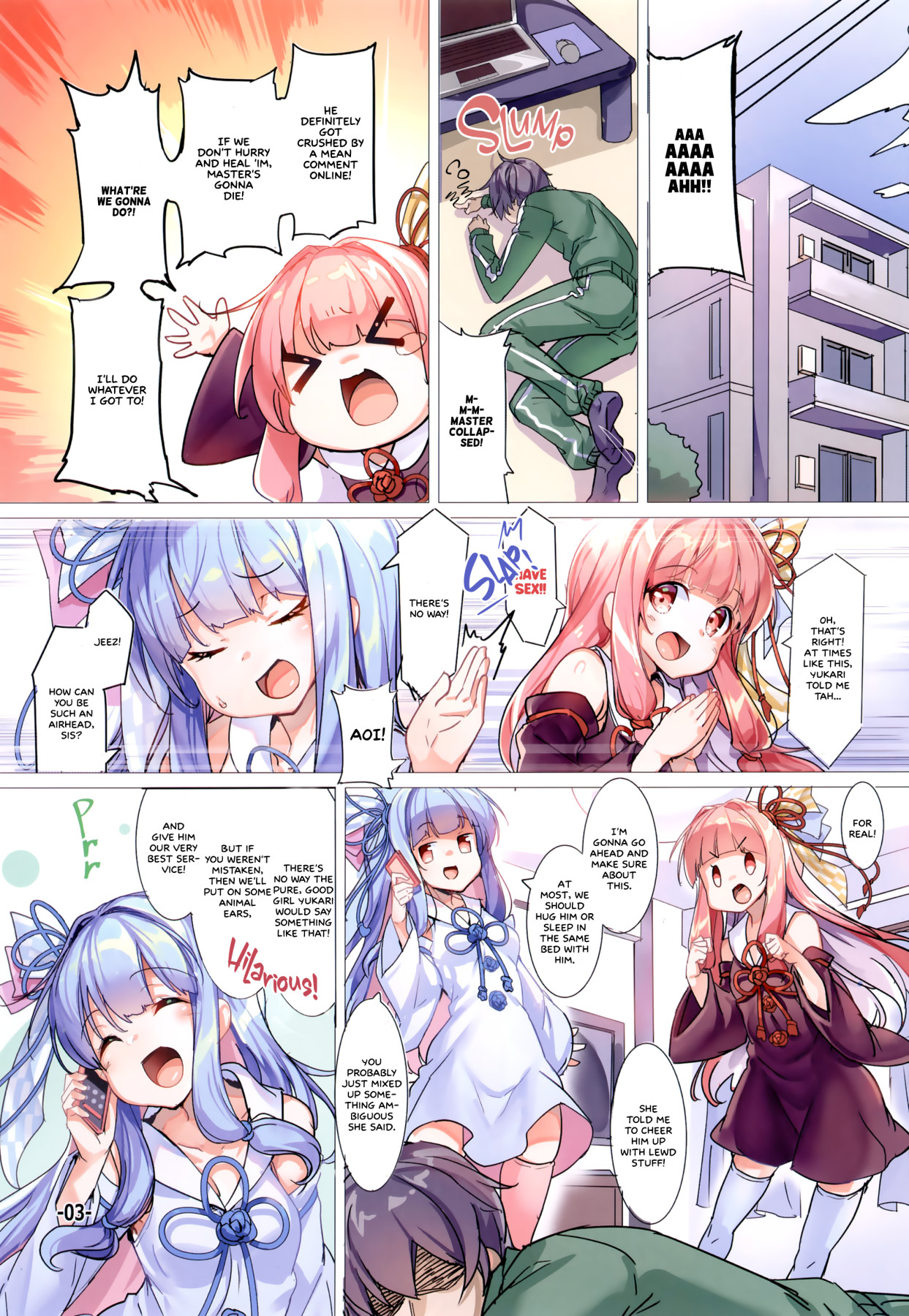 Hentai Manga Comic-A Book About The Kotonoha Sister Curing Their Depressed Master With Cat Ears-Read-2